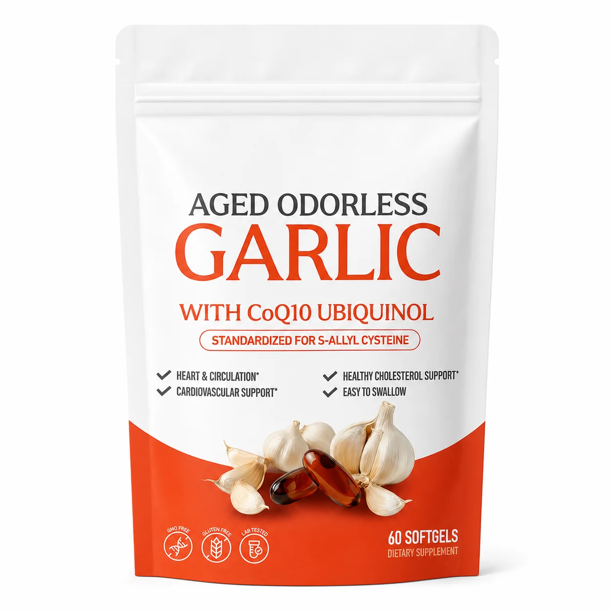 Odorless Aged Garlic Extract S - đánh giá và giá Coq10 Ubiquinol Softgel