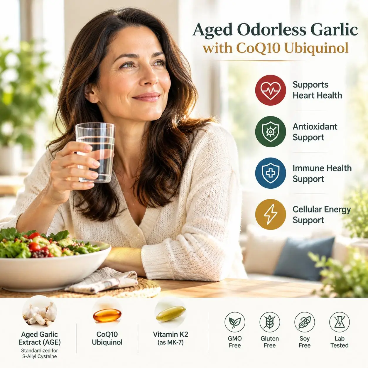 Odorless Aged Garlic Softgels  - đánh giá và giá Coq10 Ubiquinol Softgel