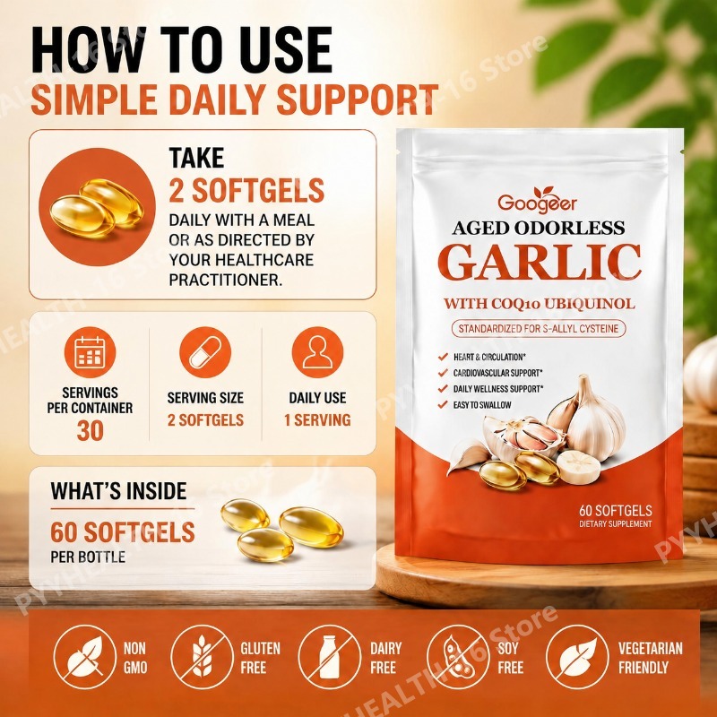 Aged Odorless Garlic Softgels  - đánh giá và giá Coq10 Ubiquinol Softgel